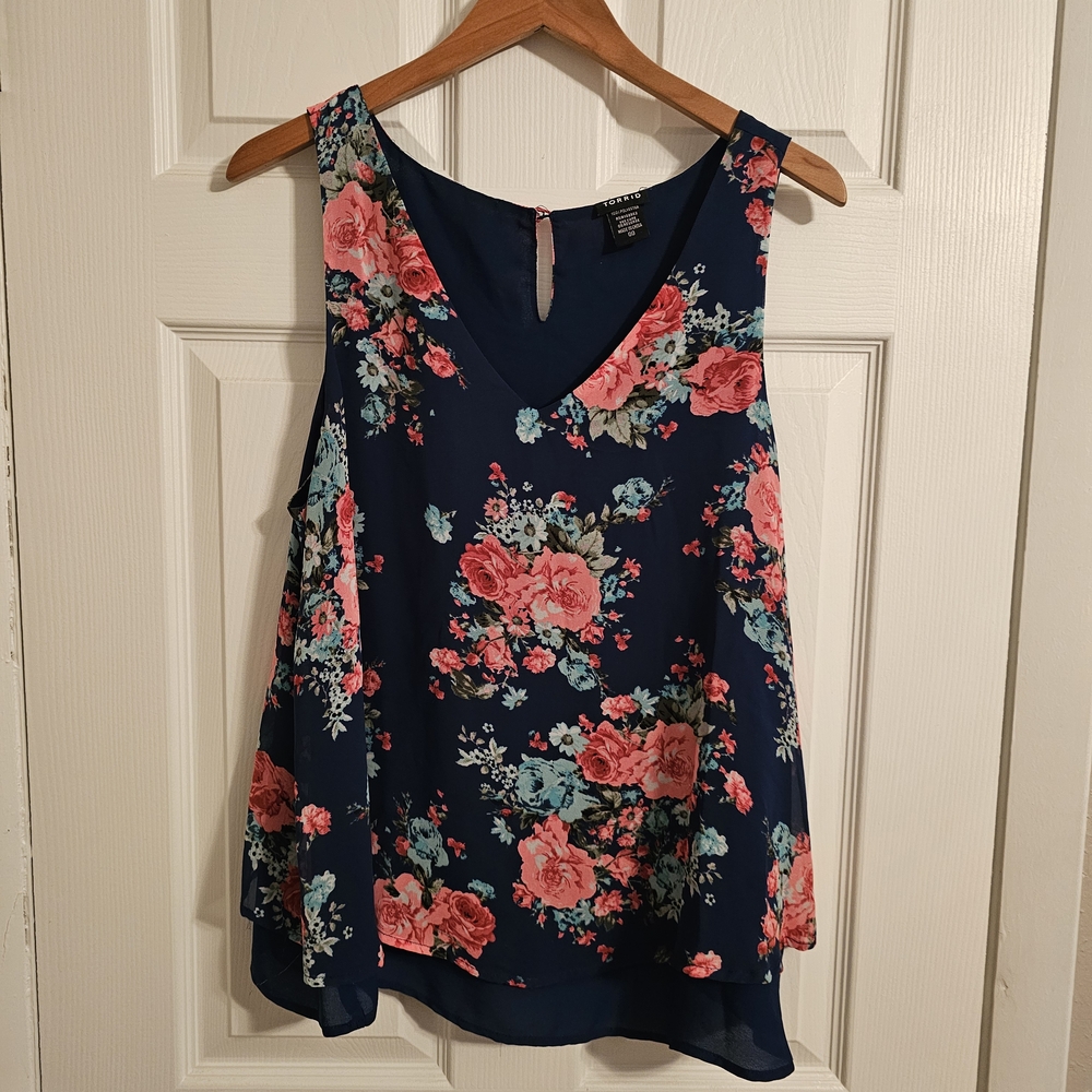 Torrid Blue and Pink Sleeveless Tank Top